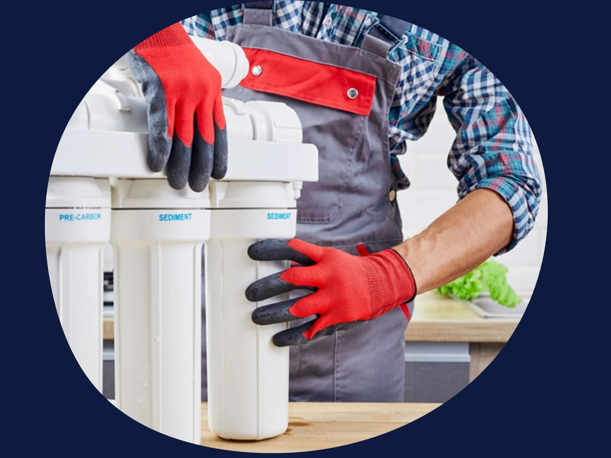 a man service the ro filter